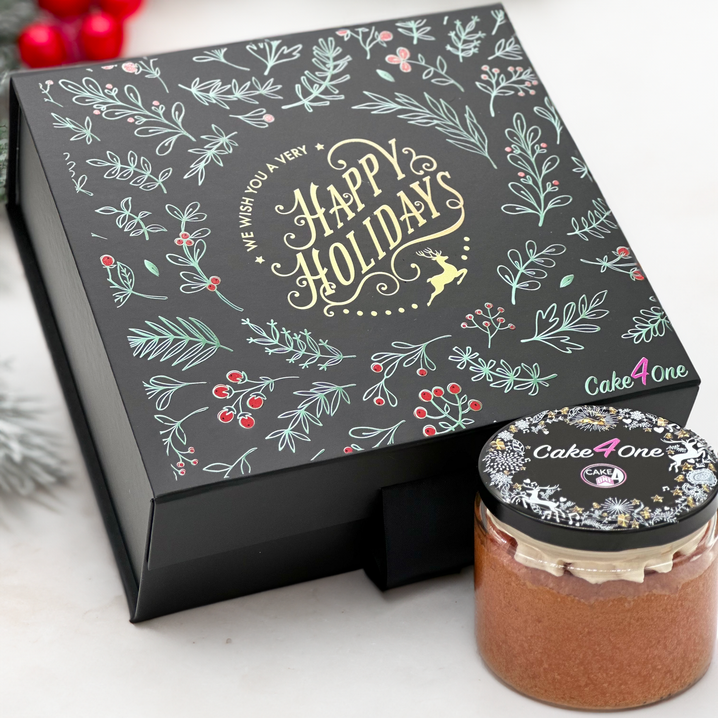 Happy Holiday Gift Set (Black, Green Wreath)